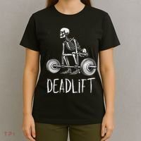 Deadlift Skeleton Workout Halloween Weight Lifting Fitness T-Shirt thumb 4