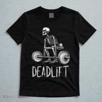 Deadlift Skeleton Workout Halloween Weight Lifting Fitness T-Shirt thumb 5