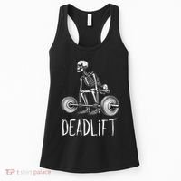 Deadlift Skeleton Workout Halloween Weight Lifting Fitness Women's Tank Top thumb 0