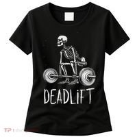Deadlift Skeleton Workout Halloween Weight Lifting Fitness Women's T-Shirt thumb 0