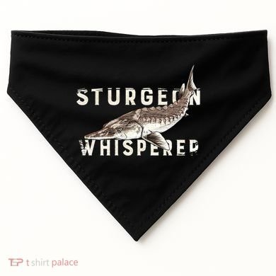 Distressed Sturgeon Whisperer Beluga Fish Funny Gift USA-Made Doggie Bandana