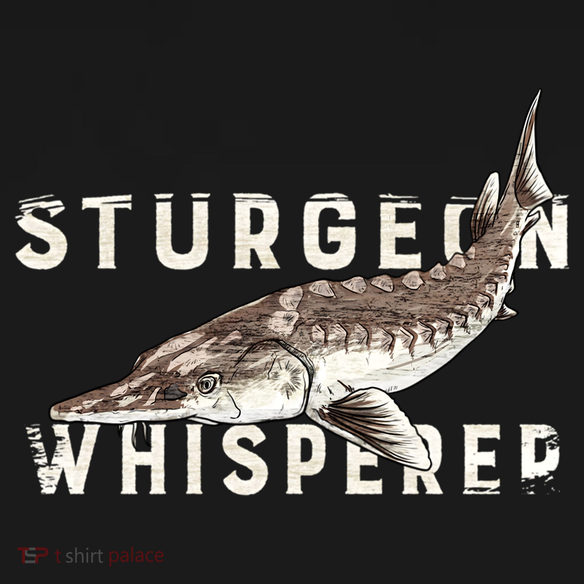 Distressed Sturgeon Whisperer Beluga Fish Funny Gift Bucket Hat