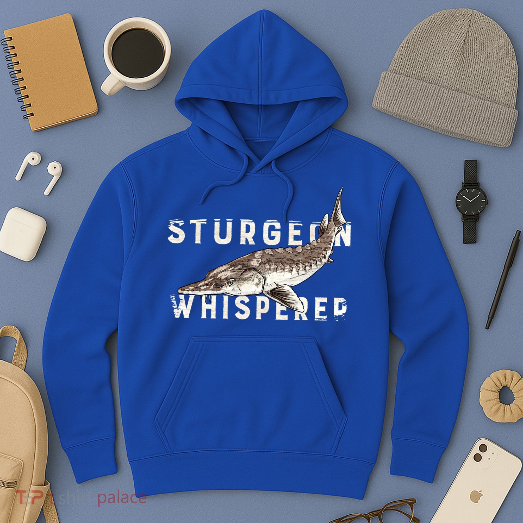 Distressed Sturgeon Whisperer Beluga Fish Funny Gift Hoodie