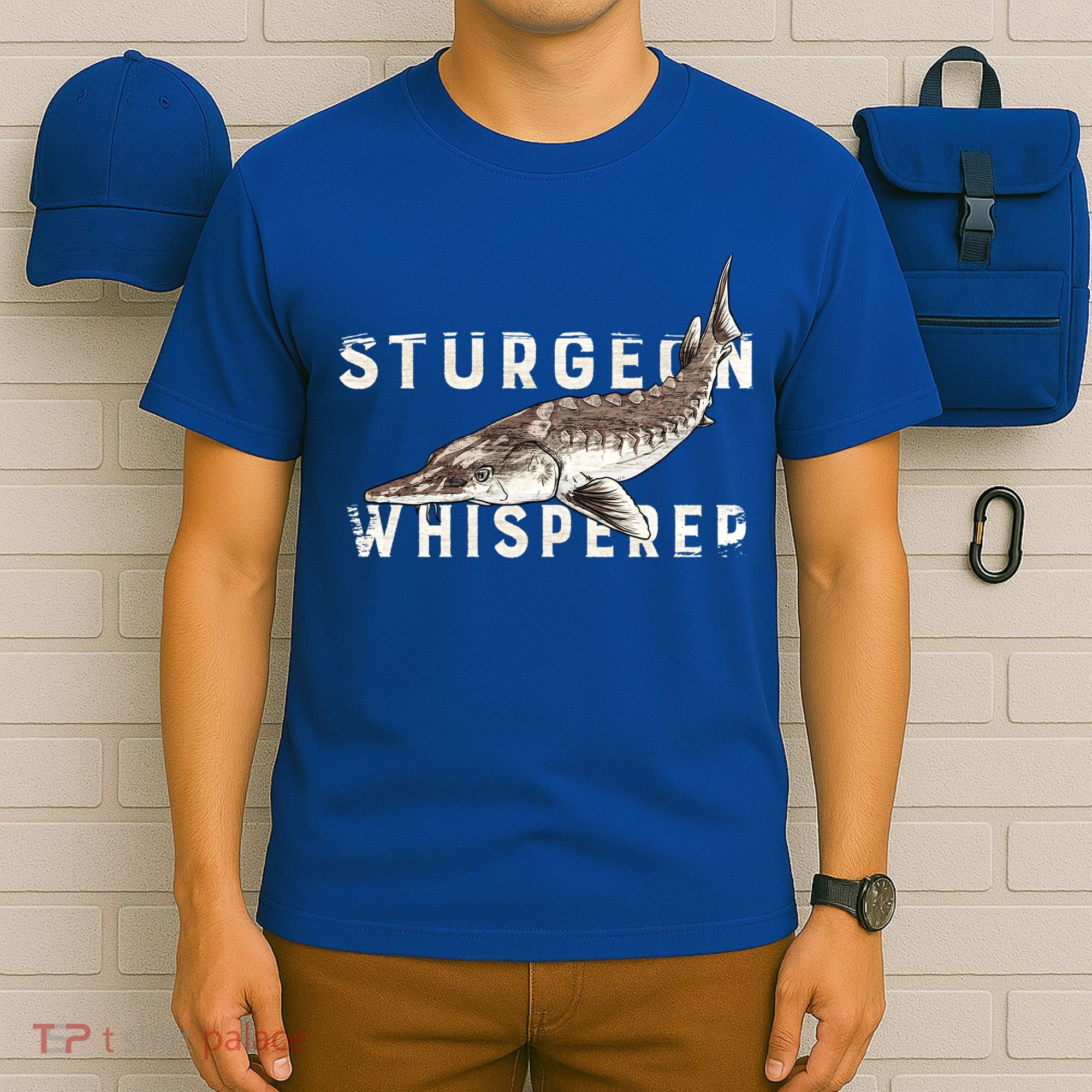 Distressed Sturgeon Whisperer Beluga Fish Funny Gift T-Shirt