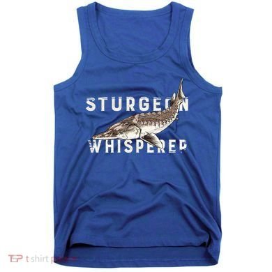 Distressed Sturgeon Whisperer Beluga Fish Funny Gift Tank Top