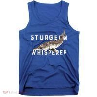 Distressed Sturgeon Whisperer Beluga Fish Funny Gift Tank Top thumb 0