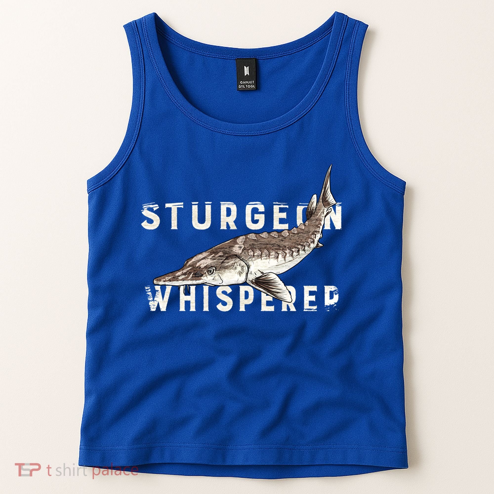 Distressed Sturgeon Whisperer Beluga Fish Funny Gift Tank Top