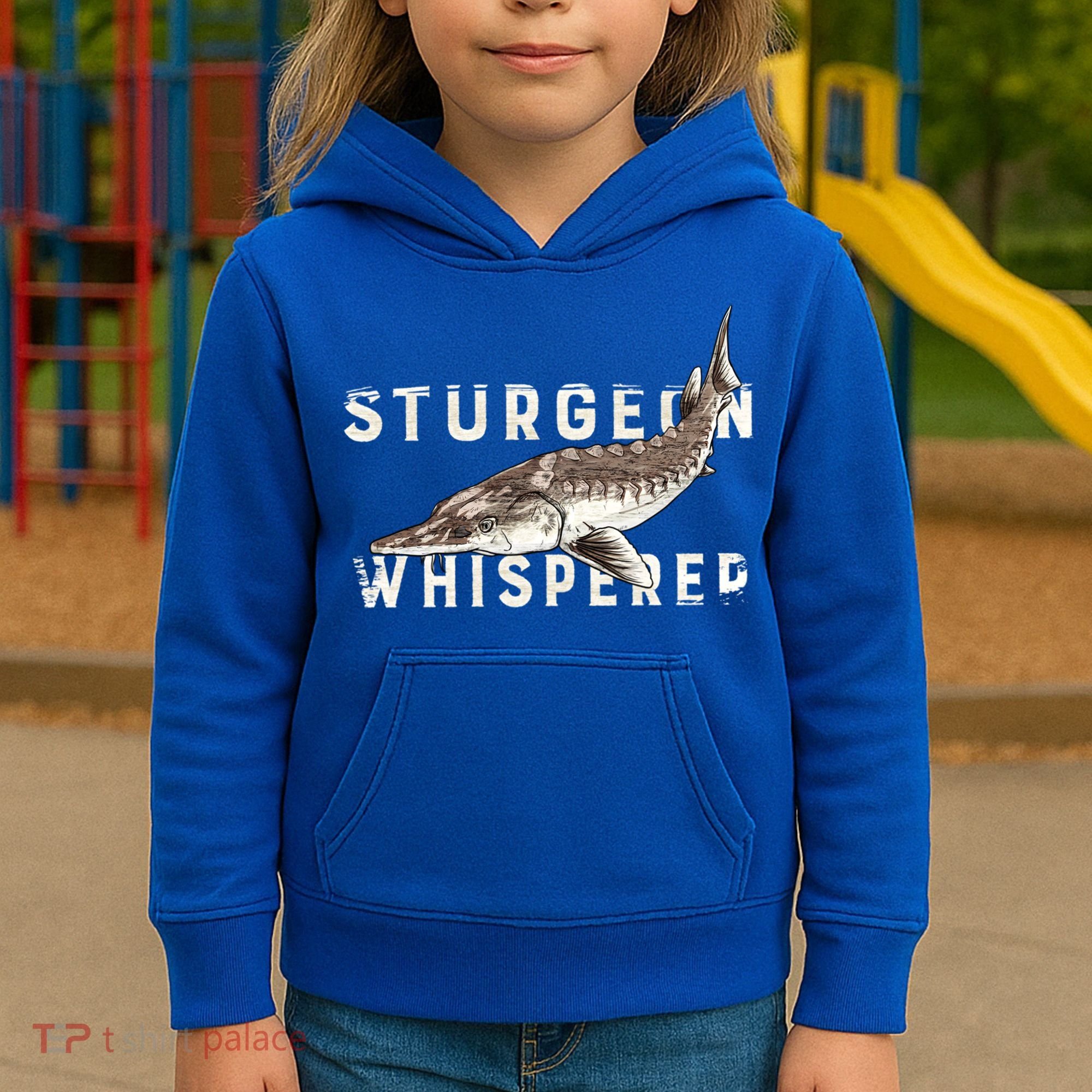 Distressed Sturgeon Whisperer Beluga Fish Funny Gift Kids Hoodie