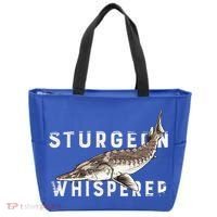 Distressed Sturgeon Whisperer Beluga Fish Funny Gift Tote Bag thumb 0