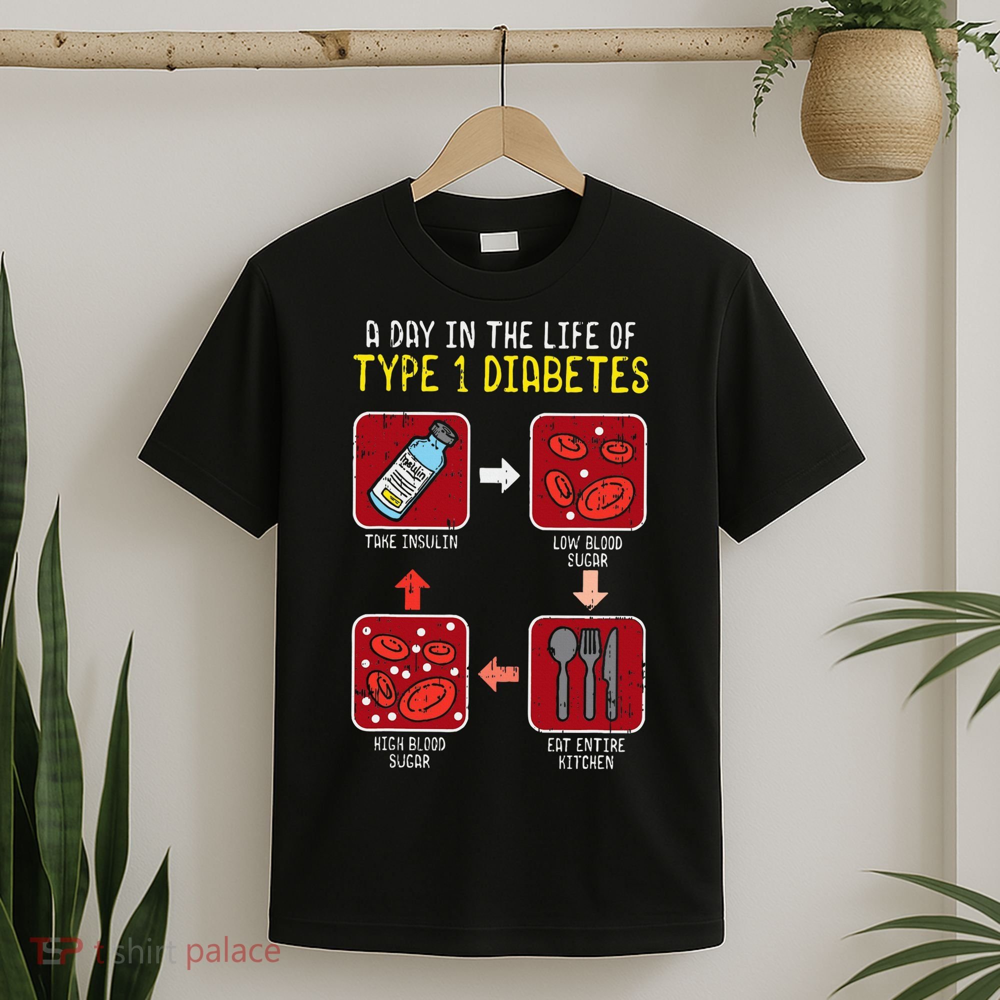Diabetic Type 1 Life Cycle Funny Diabetes Awareness T-Shirt