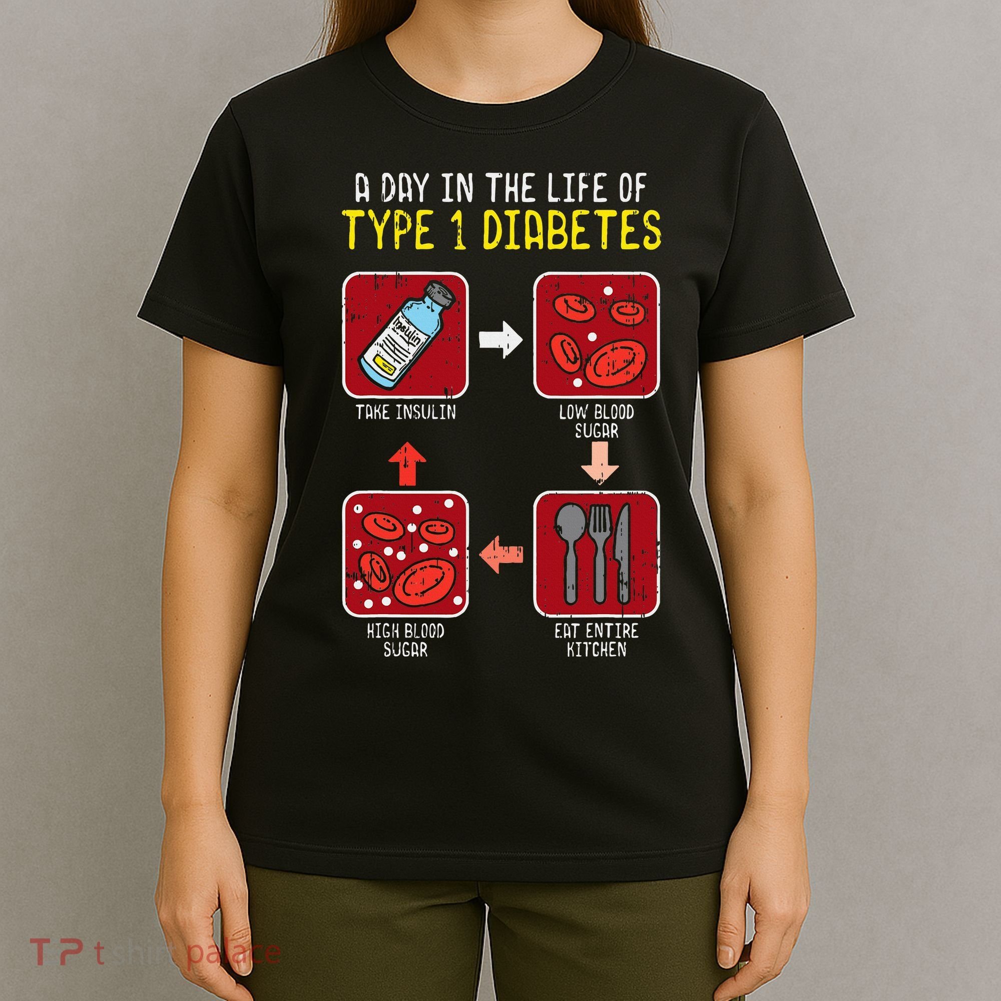 Diabetic Type 1 Life Cycle Funny Diabetes Awareness T-Shirt