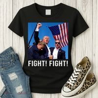 Donald Trump 2024 Survived Shot At Election Rally Women's T-Shirt thumb 3