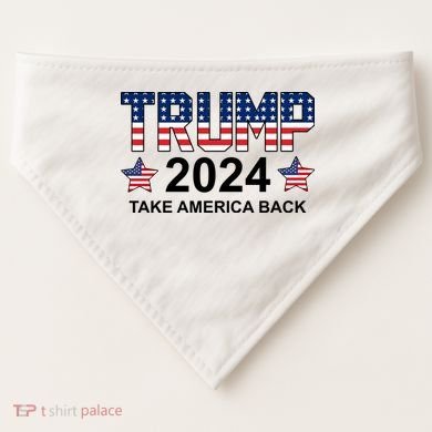 Donald Trump 2024 Take America Back USA-Made Doggie Bandana