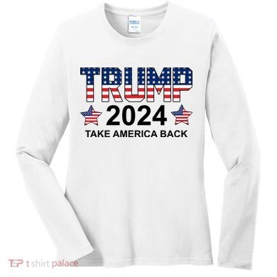 Donald Trump 2024 Take America Back Women's Long Sleeve Shirt