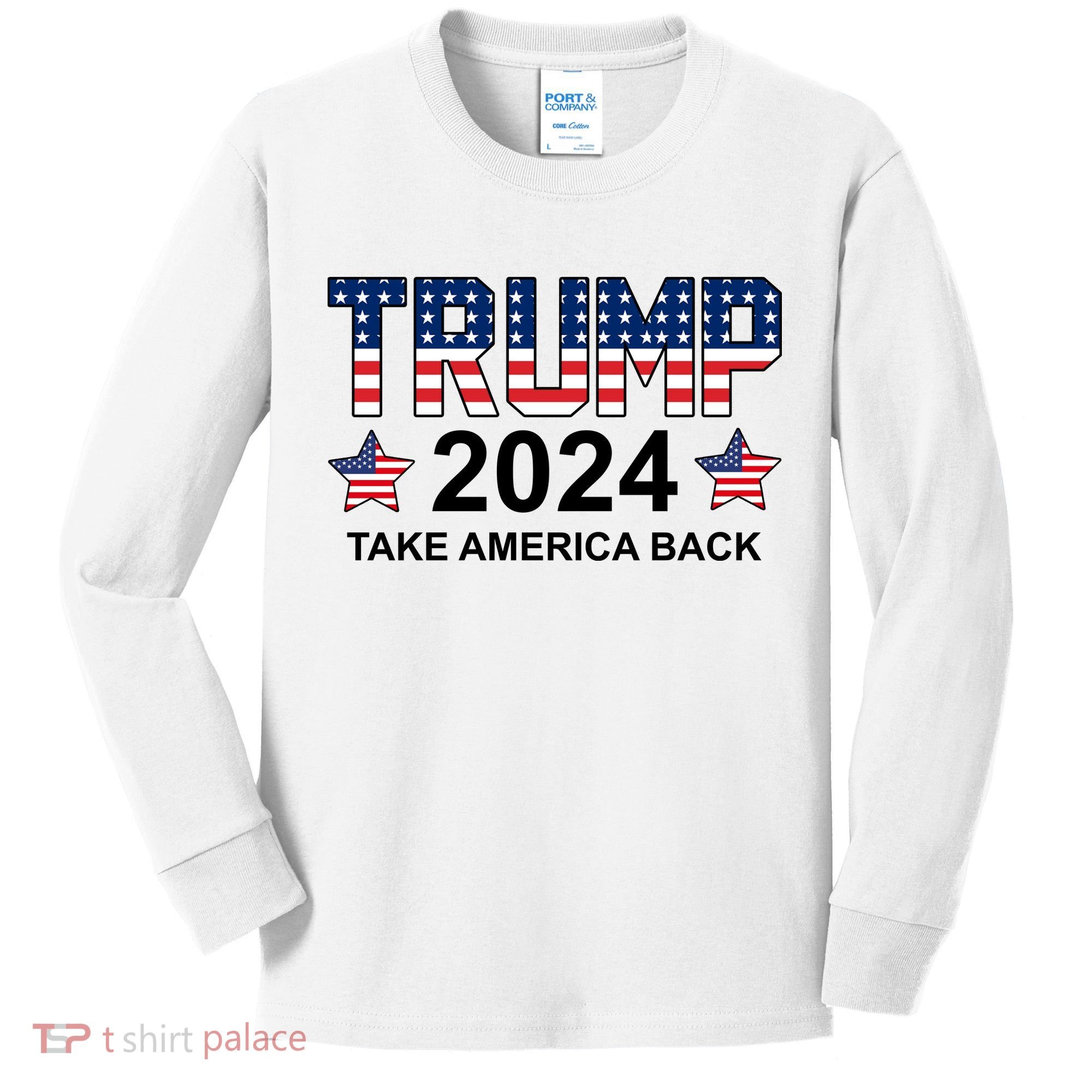 Donald Trump 2024 Take America Back Kids Long Sleeve Shirt
