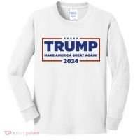 Donald Trump 2024 Make America Great Again MAGA Kids Long Sleeve Shirt thumb 0