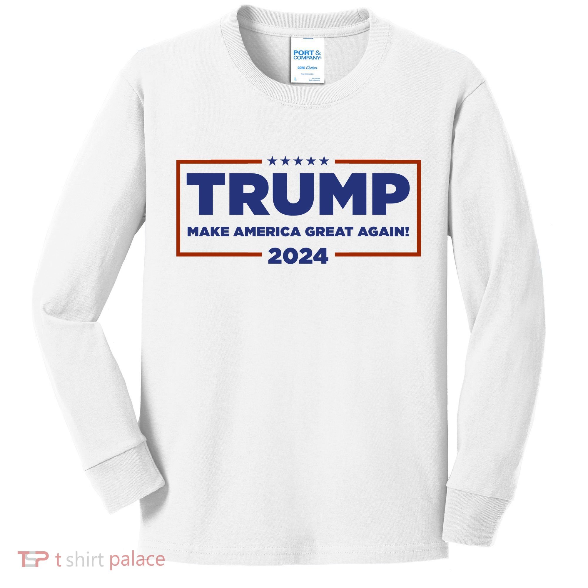 Donald Trump 2024 Make America Great Again MAGA Kids Long Sleeve Shirt