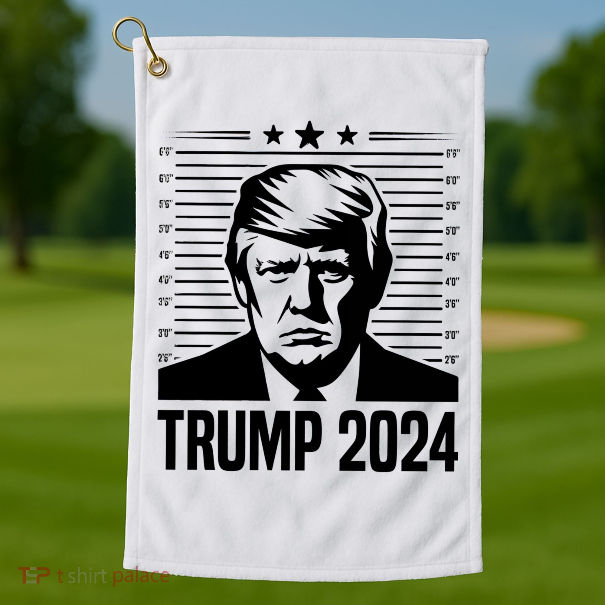 Donald Trump 2024 Mugshot Golf Towel