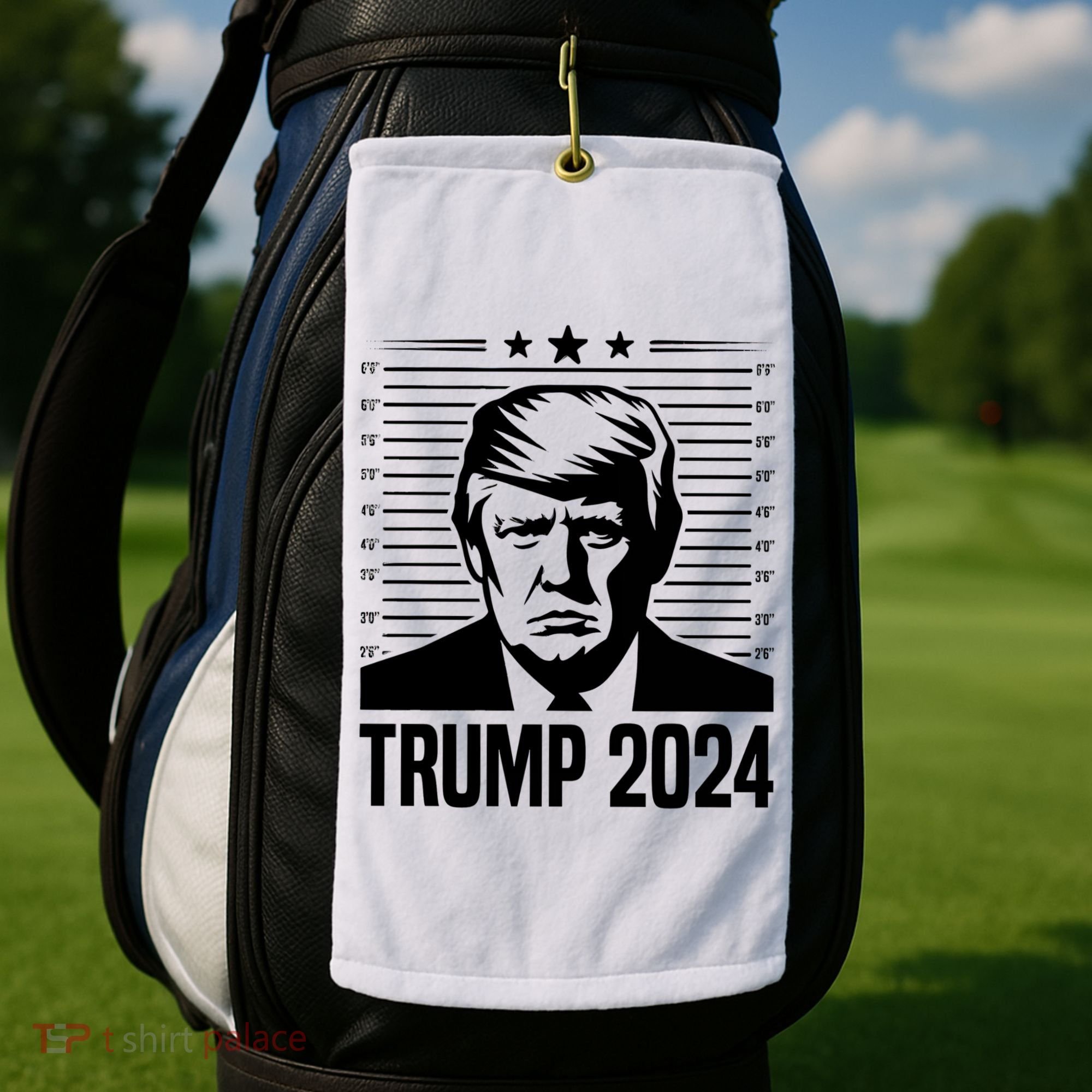 Donald Trump 2024 Mugshot Golf Towel