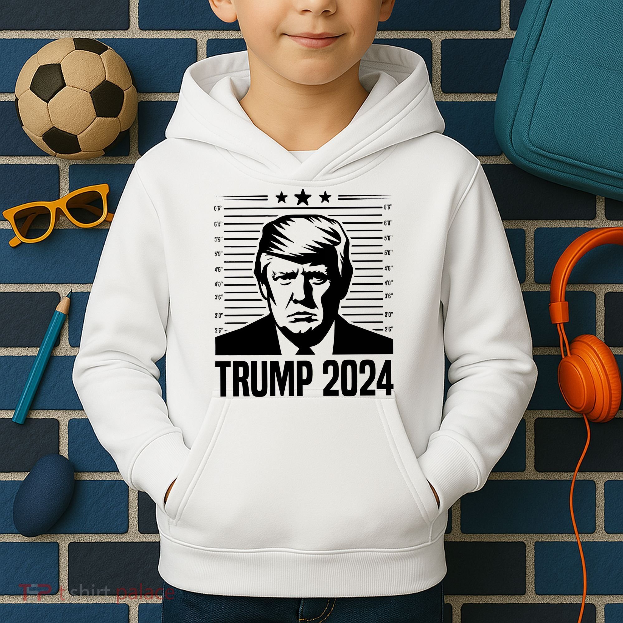 Donald Trump 2024 Mugshot Kids Hoodie