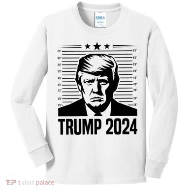 Donald Trump 2024 Mugshot Kids Long Sleeve Shirt