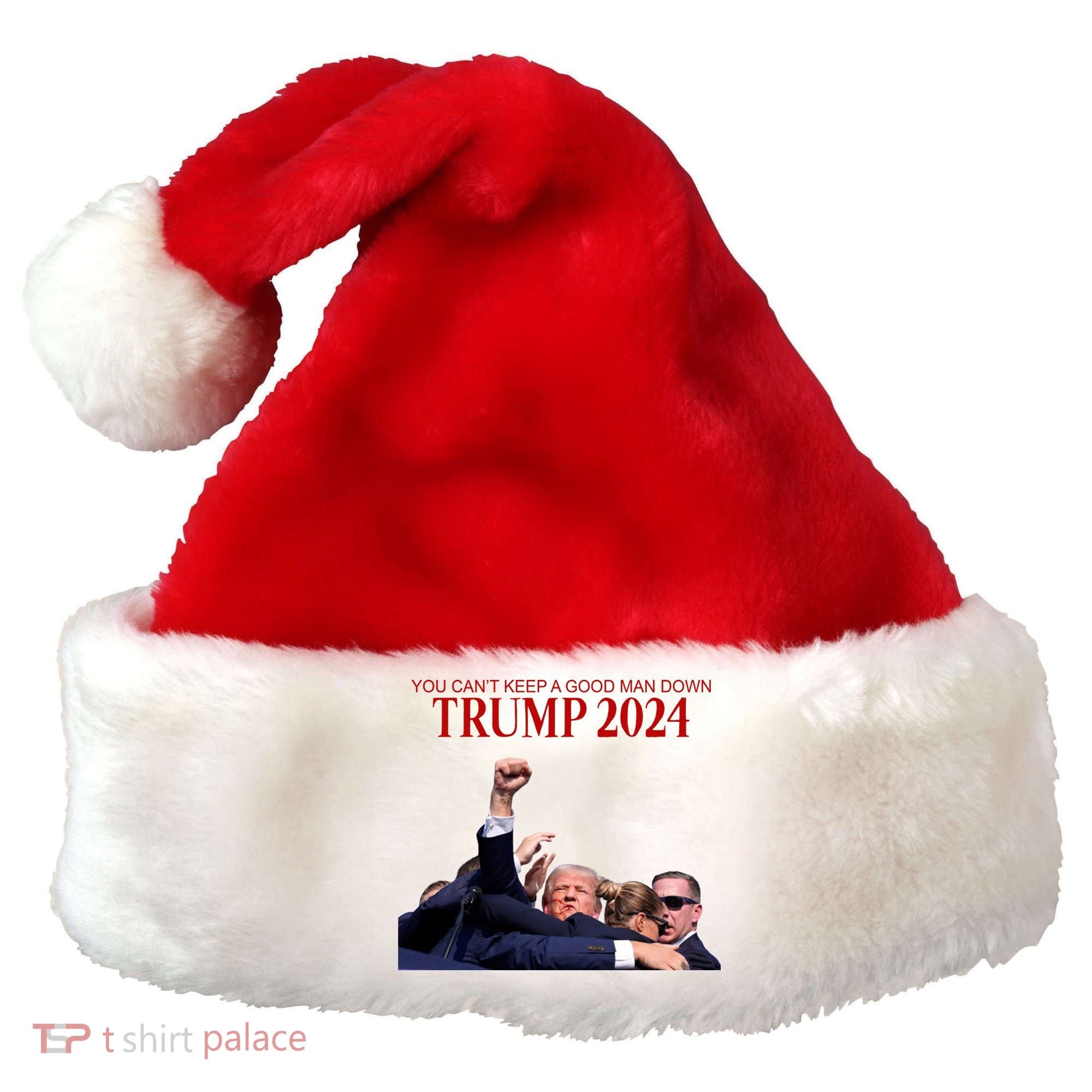 Donald Trump 2024 You CanT Keep A Good Man Down Santa Hat