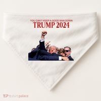 Donald Trump 2024 You CanT Keep A Good Man Down USA-Made Doggie Bandana thumb 0