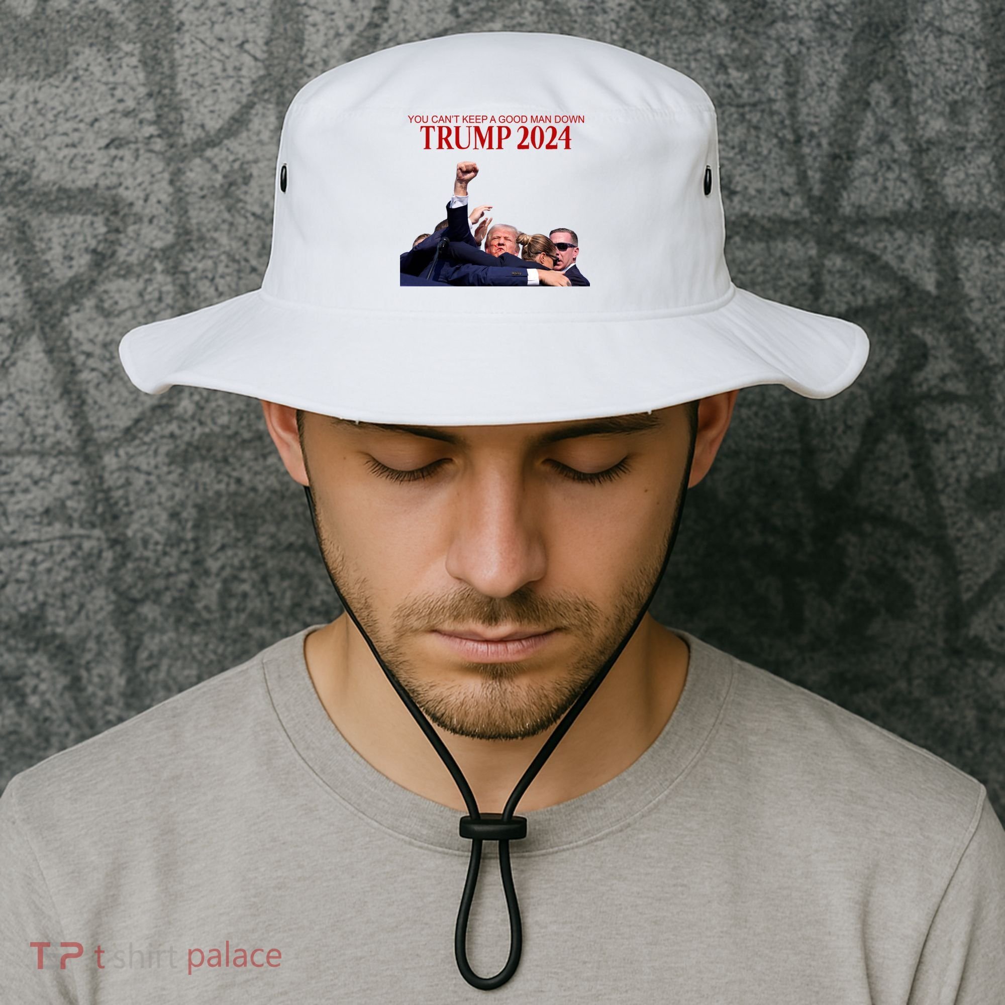 Donald Trump 2024 You CanT Keep A Good Man Down Bucket Hat