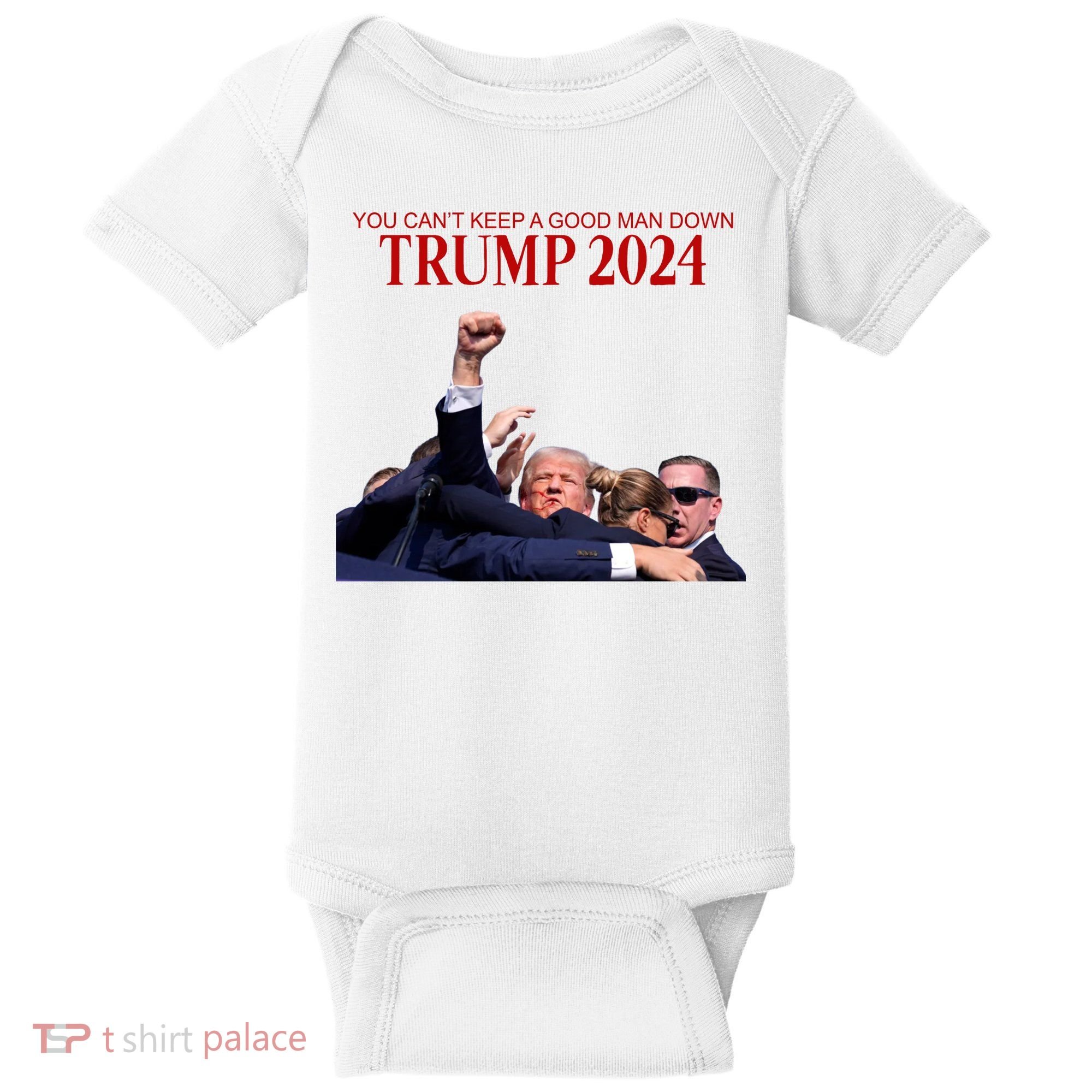 Donald Trump 2024 You CanT Keep A Good Man Down Baby Bodysuit