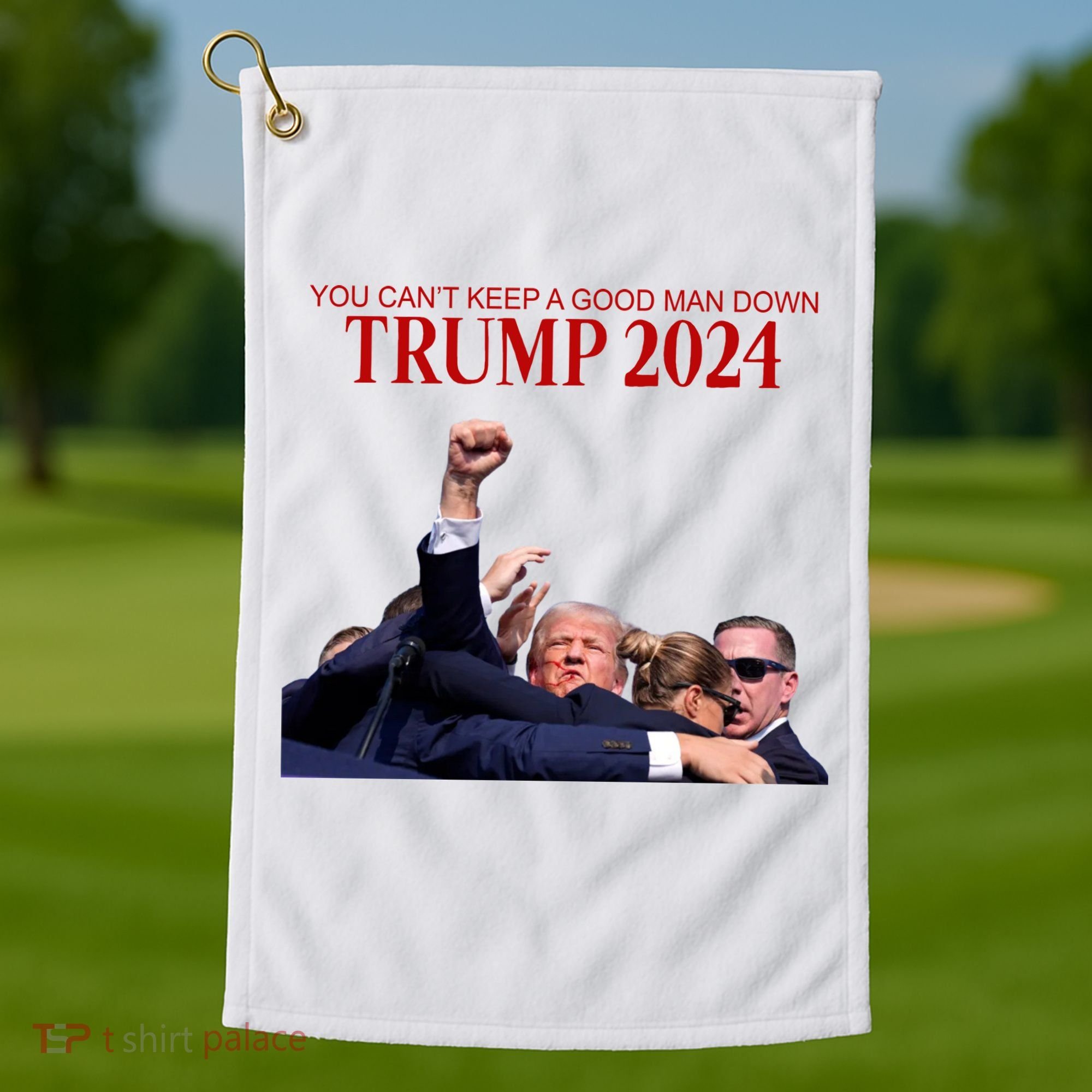 Donald Trump 2024 You CanT Keep A Good Man Down Golf Towel