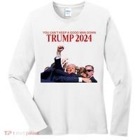 Donald Trump 2024 You CanT Keep A Good Man Down Women's Long Sleeve Shirt thumb 0
