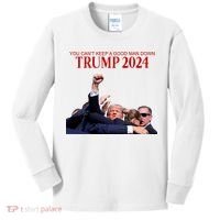 Donald Trump 2024 You CanT Keep A Good Man Down Kids Long Sleeve Shirt thumb 0