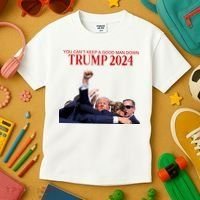 Donald Trump 2024 You CanT Keep A Good Man Down Kids T-Shirt thumb 3