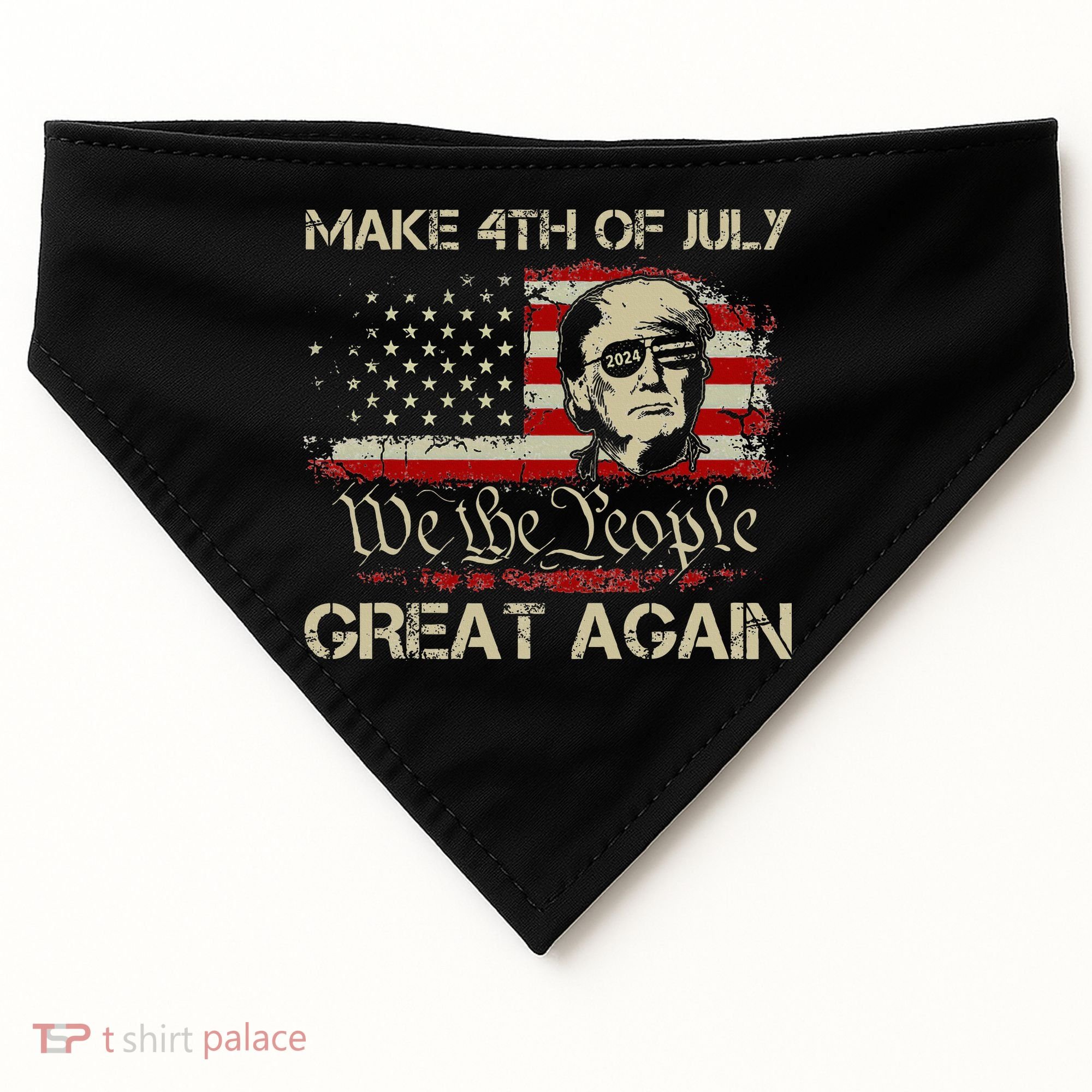 Donald Trump 2024 Make 4th Of July Great Again USA-Made Doggie Bandana
