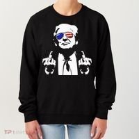 Donald Trump 2024 Middle Finger Conservative Republican Women's Sweatshirt thumb 0