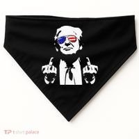 Donald Trump 2024 Middle Finger Conservative Republican USA-Made Doggie Bandana thumb 0