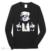 Donald Trump 2024 Middle Finger Conservative Republican Long Sleeve Shirt thumb 0