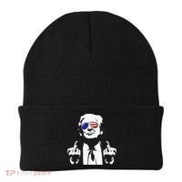 Donald Trump 2024 Middle Finger Conservative Republican Beanie thumb 0