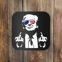 Donald Trump 2024 Middle Finger Conservative Republican Coaster thumb 0