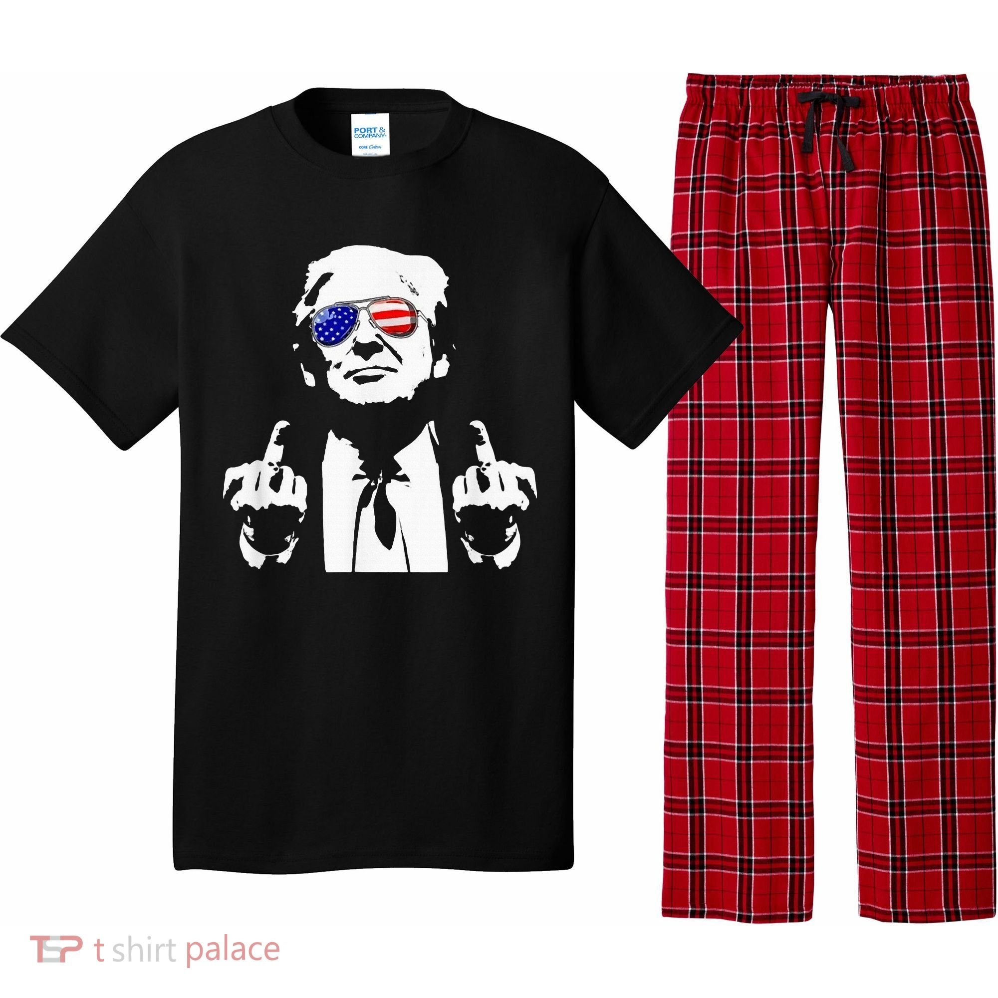Donald Trump 2024 Middle Finger Conservative Republican Pajama Set