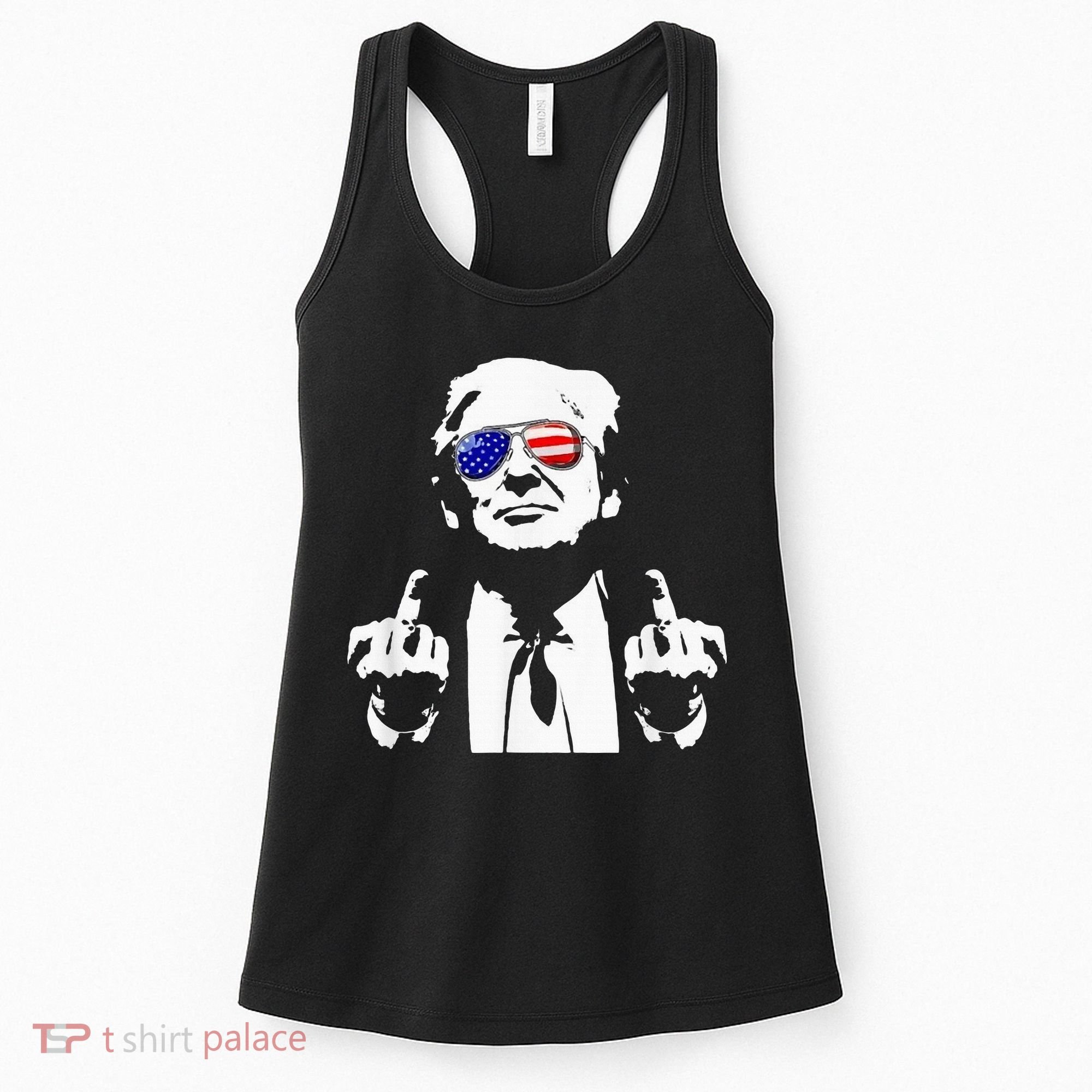 Donald Trump 2024 Middle Finger Conservative Republican Women's Tank Top