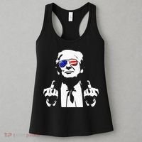 Donald Trump 2024 Middle Finger Conservative Republican Women's Tank Top thumb 3