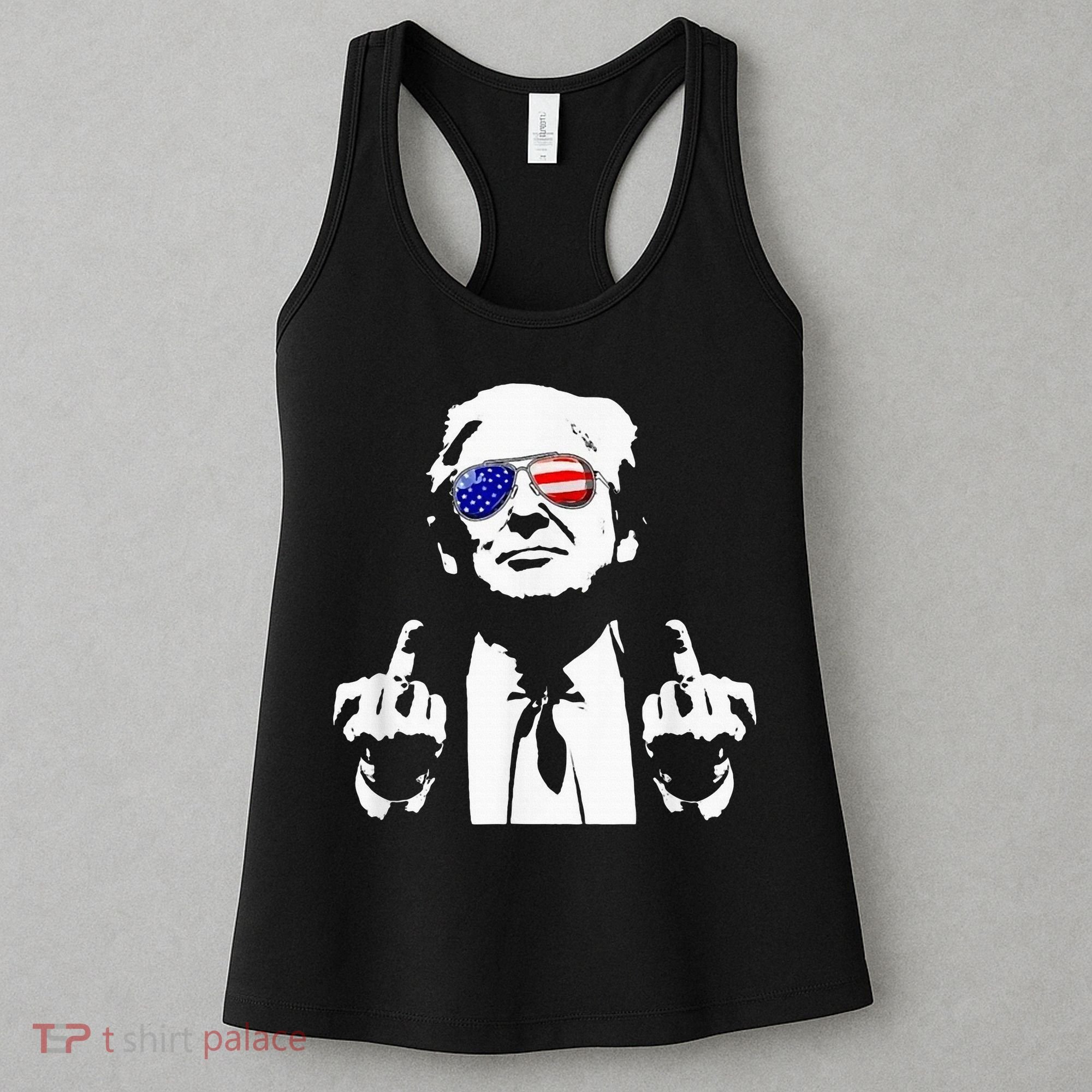 Donald Trump 2024 Middle Finger Conservative Republican Women's Tank Top