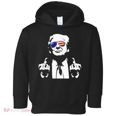 Donald Trump 2024 Middle Finger Conservative Republican Toddler Hoodie