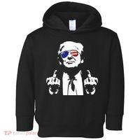 Donald Trump 2024 Middle Finger Conservative Republican Toddler Hoodie thumb 0