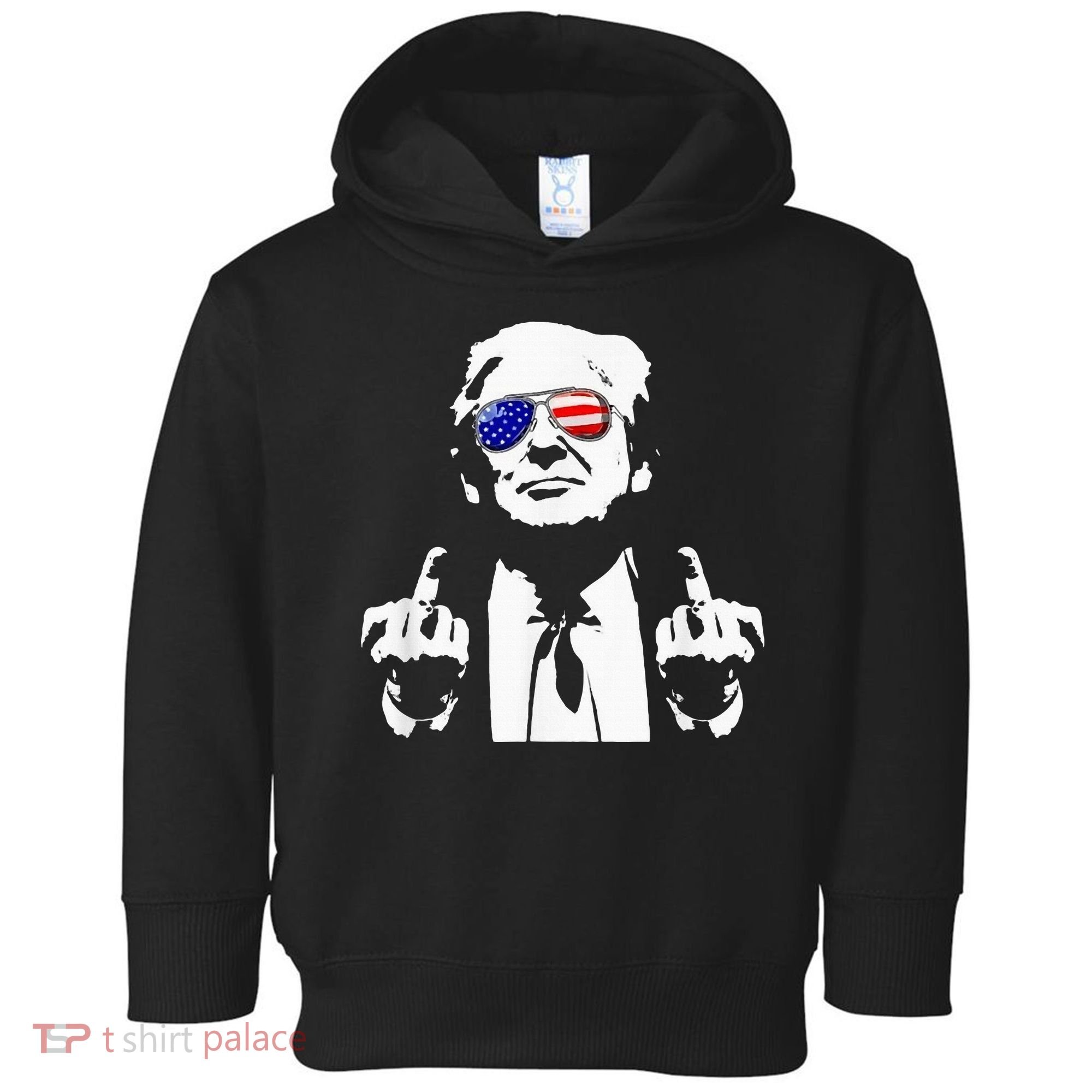 Donald Trump 2024 Middle Finger Conservative Republican Toddler Hoodie