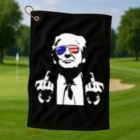 Donald Trump 2024 Middle Finger Conservative Republican Golf Towel thumb 1