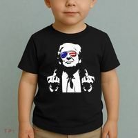 Donald Trump 2024 Middle Finger Conservative Republican Toddler T-Shirt thumb 2