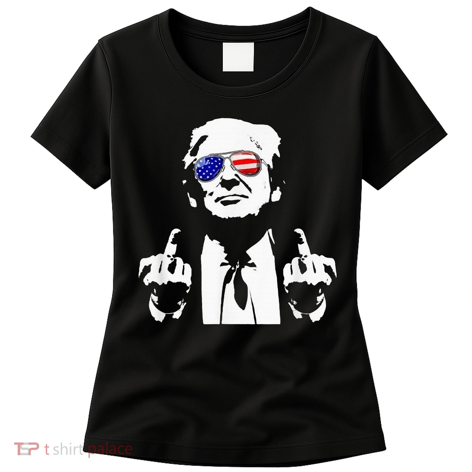 Donald Trump 2024 Middle Finger Conservative Republican Women's T-Shirt