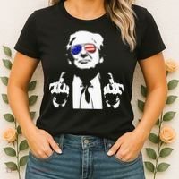 Donald Trump 2024 Middle Finger Conservative Republican Women's T-Shirt thumb 2
